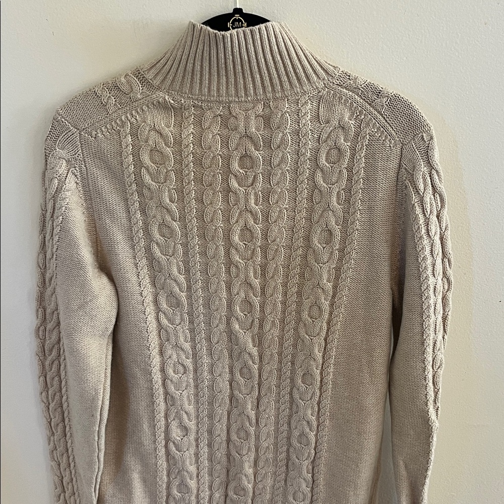L.L. Bean Beige Knit Zip Up Cardigan - Picture 5 of 7